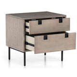 Carly 2 Drawer Nightstand, Grey Wash-Furniture - Storage-High Fashion Home