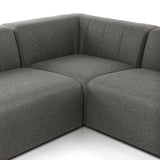 Gwen Outdoor 4-Piece Sectional, Hayes Charcoal-Furniture - Sofas-High Fashion Home