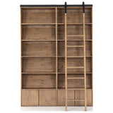 Bane Double Bookshelf W/ Ladder, Smoked Pine by Four Hands — FRT_1