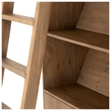 Bane Double Bookshelf W/ Ladder, Smoked Pine by Four Hands — DET_1