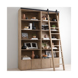 Bane Double Bookshelf W/ Ladder, Smoked Pine by Four Hands — ESS_1