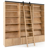 Bane Triple Bookshelf W/ Ladder, Smoked Pine by Four Hands — PRM_1