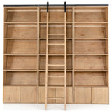Bane Triple Bookshelf W/ Ladder, Smoked Pine by Four Hands — FRT_1