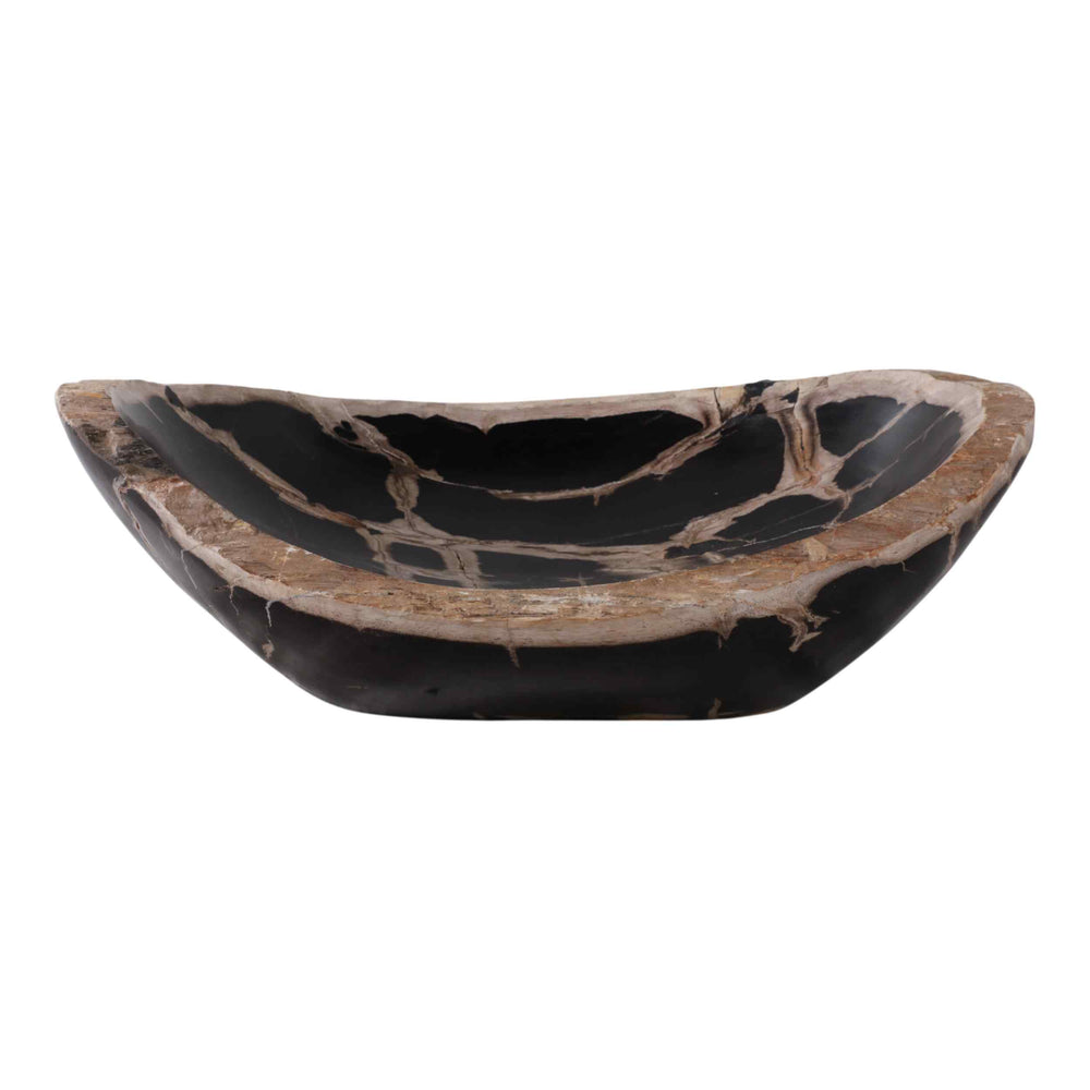 Petrified Wood Oval Bowl, Multi-Accessories-High Fashion Home