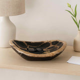 Petrified Wood Oval Bowl, Multi-Accessories-High Fashion Home
