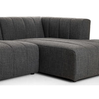 Langham Channeled 3 Piece Right Chaise Sectional, Saxon Charcoal-Furniture - Sofas-High Fashion Home
