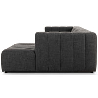Langham Channeled 3 Piece Right Chaise Sectional, Saxon Charcoal-Furniture - Sofas-High Fashion Home
