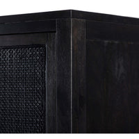 Caprice Narrow Cabinet, Black Wash w/Black Cane