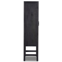 Caprice Narrow Cabinet, Black Wash w/Black Cane