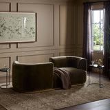 Deandra Tete A Tete Chaise, Surrey Olive-Furniture - Sofas-High Fashion Home
