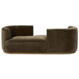 Deandra Tete A Tete Chaise, Surrey Olive-Furniture - Sofas-High Fashion Home
