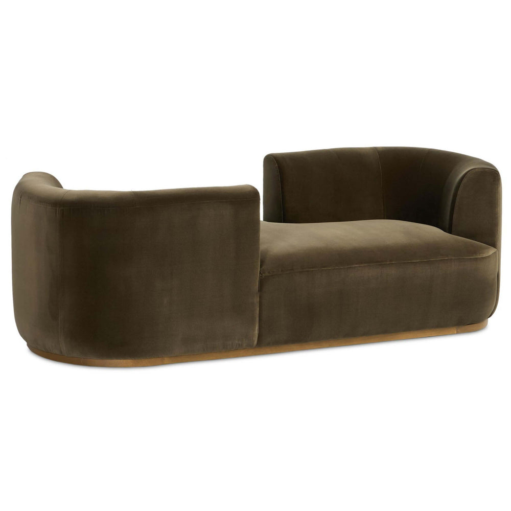 Deandra Tete A Tete Chaise, Surrey Olive-Furniture - Sofas-High Fashion Home