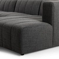 Langham Channeled 4 Piece Right Chaise Sectional, Saxon Charcoal-Furniture - Sofas-High Fashion Home