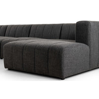 Langham Channeled 5 Piece Sectional w/Right Arm Chaise, Saxon Charcoal