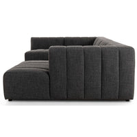 Langham Channeled 5 Piece Sectional w/Right Arm Chaise, Saxon Charcoal
