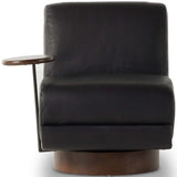 Bronwyn Leather Swivel Chair w/Side Table, Heirloom Black w/Almond-Furniture - Chairs-High Fashion Home