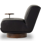 Bronwyn Leather Swivel Chair w/Side Table, Heirloom Black w/Almond-Furniture - Chairs-High Fashion Home