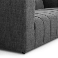Langham 89" Channeled Sofa, Saxon Charcoal-Furniture - Sofas-High Fashion Home