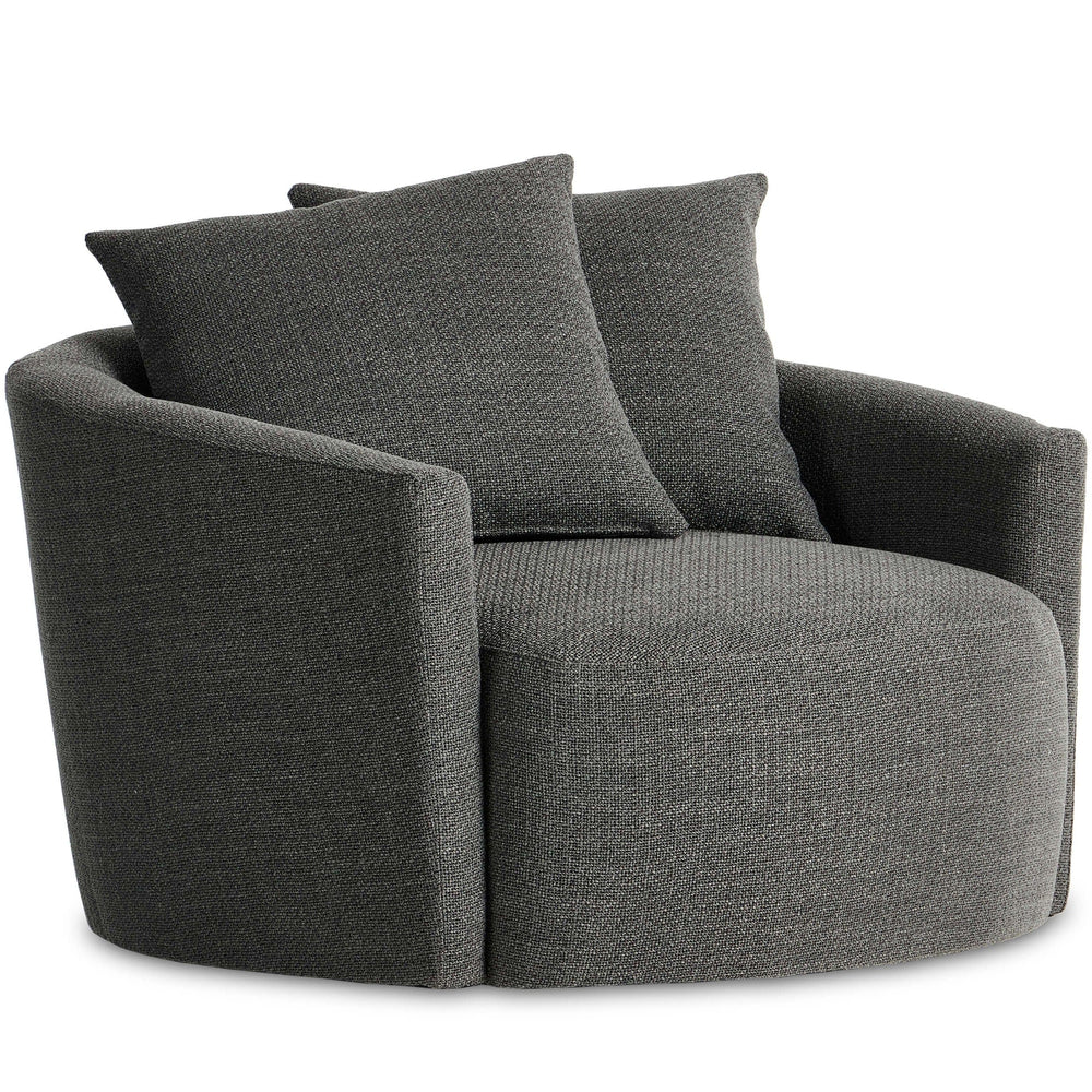 Chloe Swivel Chair, Gibson Smoke-Furniture - Chairs-High Fashion Home