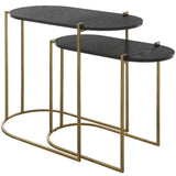 Aztec Nesting Tables, Set of 2, Ebony-Furniture - Accent Tables-High Fashion Home