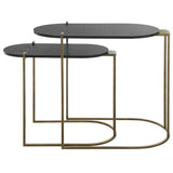 Aztec Nesting Tables, Set of 2, Ebony-Furniture - Accent Tables-High Fashion Home
