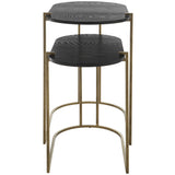 Aztec Nesting Tables, Set of 2, Ebony-Furniture - Accent Tables-High Fashion Home