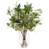 Assorterd Eucalyptus in Socle Vase, Clear-Accessories-High Fashion Home