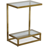 Musing Accent Table, Brushed Brass-Furniture - Accent Tables-High Fashion Home