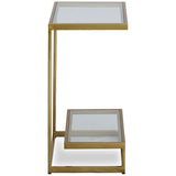Musing Accent Table, Brushed Brass-Furniture - Accent Tables-High Fashion Home