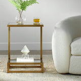Musing Accent Table, Brushed Brass-Furniture - Accent Tables-High Fashion Home
