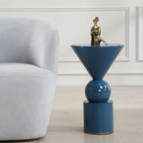 Trig Accent Table, Blue