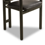 Madeira Leather Dining Armchair, Sonoma Black