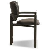 Madeira Leather Dining Armchair, Sonoma Black