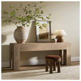 Abaso Console Table, Whitewash Rustic Wormwood Oak by Four Hands — ESS_1