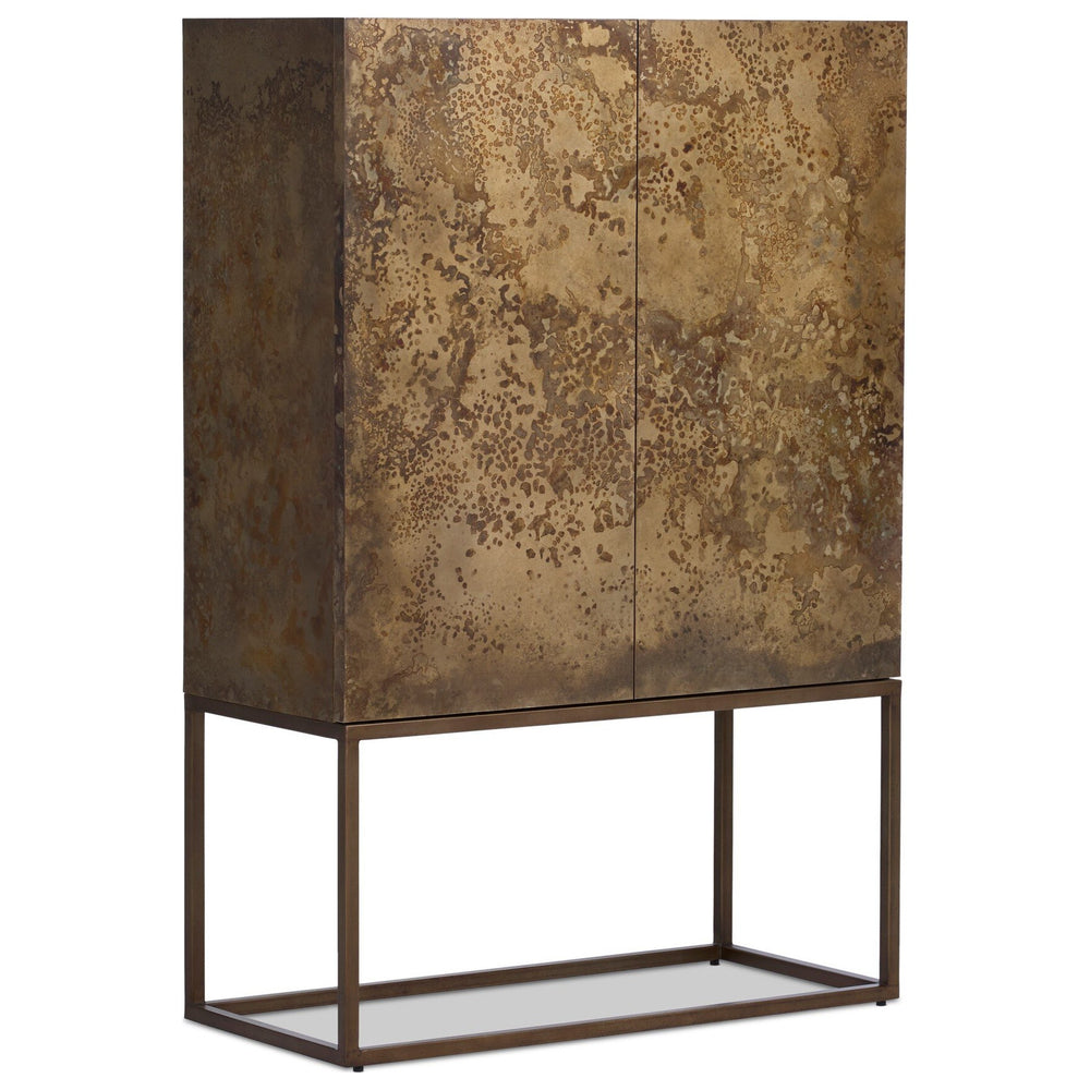 Roman Bar Cabinet, Antiqued Brass Aluminum by Four Hands — PRM_1