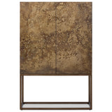 Roman Bar Cabinet, Antiqued Brass Aluminum by Four Hands — FRT_1