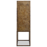Roman Bar Cabinet, Antiqued Brass Aluminum by Four Hands — SID_1