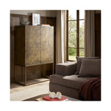 Roman Bar Cabinet, Antiqued Brass Aluminum by Four Hands — ESS_1