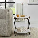 Chainlink Side Table, White