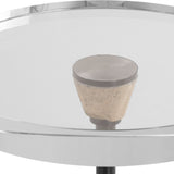 Arthur Drink Table, Travertine