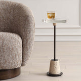 Arthur Drink Table, Travertine