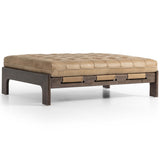Halston Leather Cocktail Ottoman by Four Hands