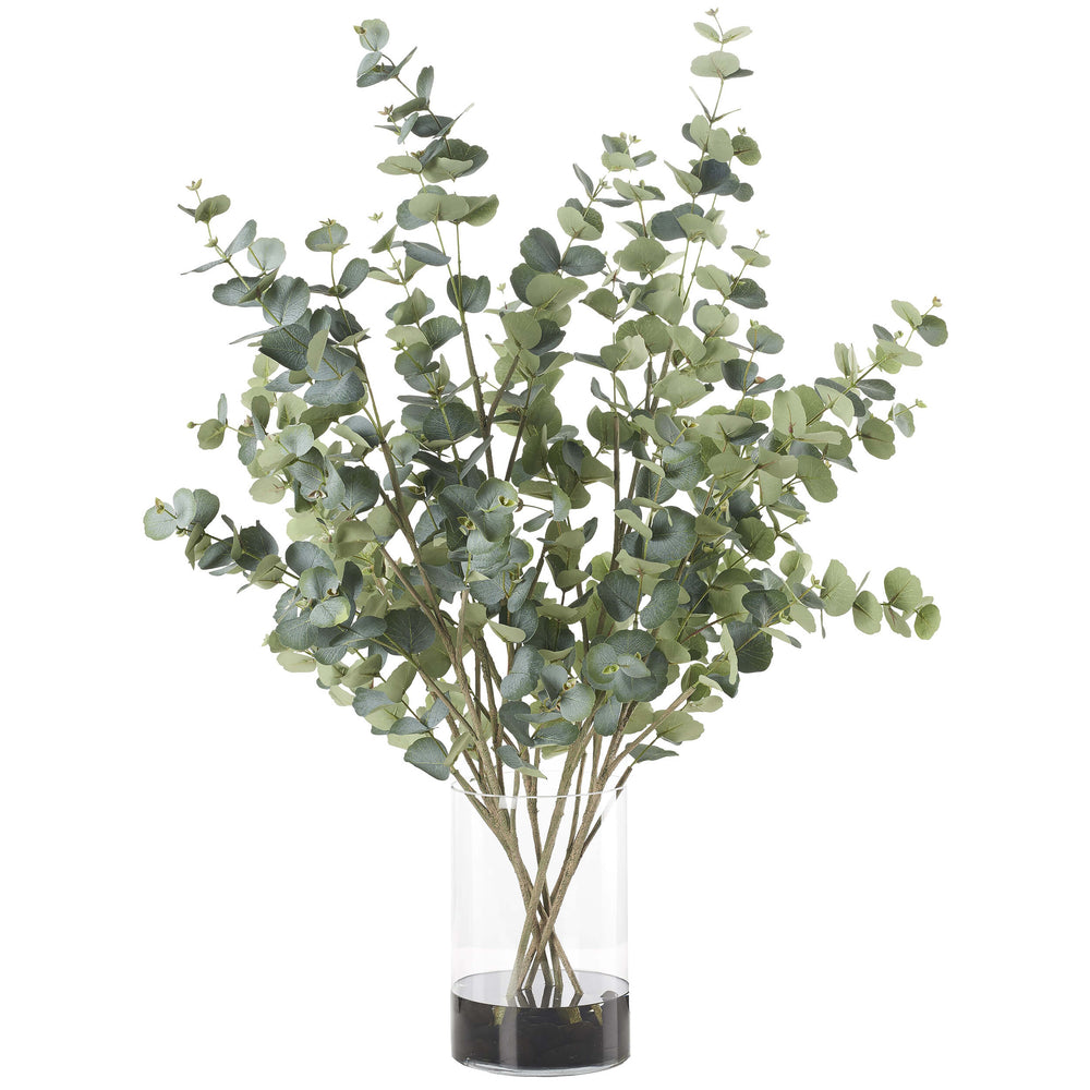 Eucalyptus in Large Rowan Vase, Clear-Accessories-High Fashion Home