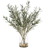 Olive Branches in Large Rowan Vase, Clear-Accessories-High Fashion Home