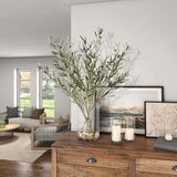 Olive Branches in Large Rowan Vase, Clear-Accessories-High Fashion Home