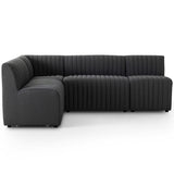 Augustine 91.5" L-Shaped Banquette, Boucle Charcoal-Furniture - Dining-High Fashion Home