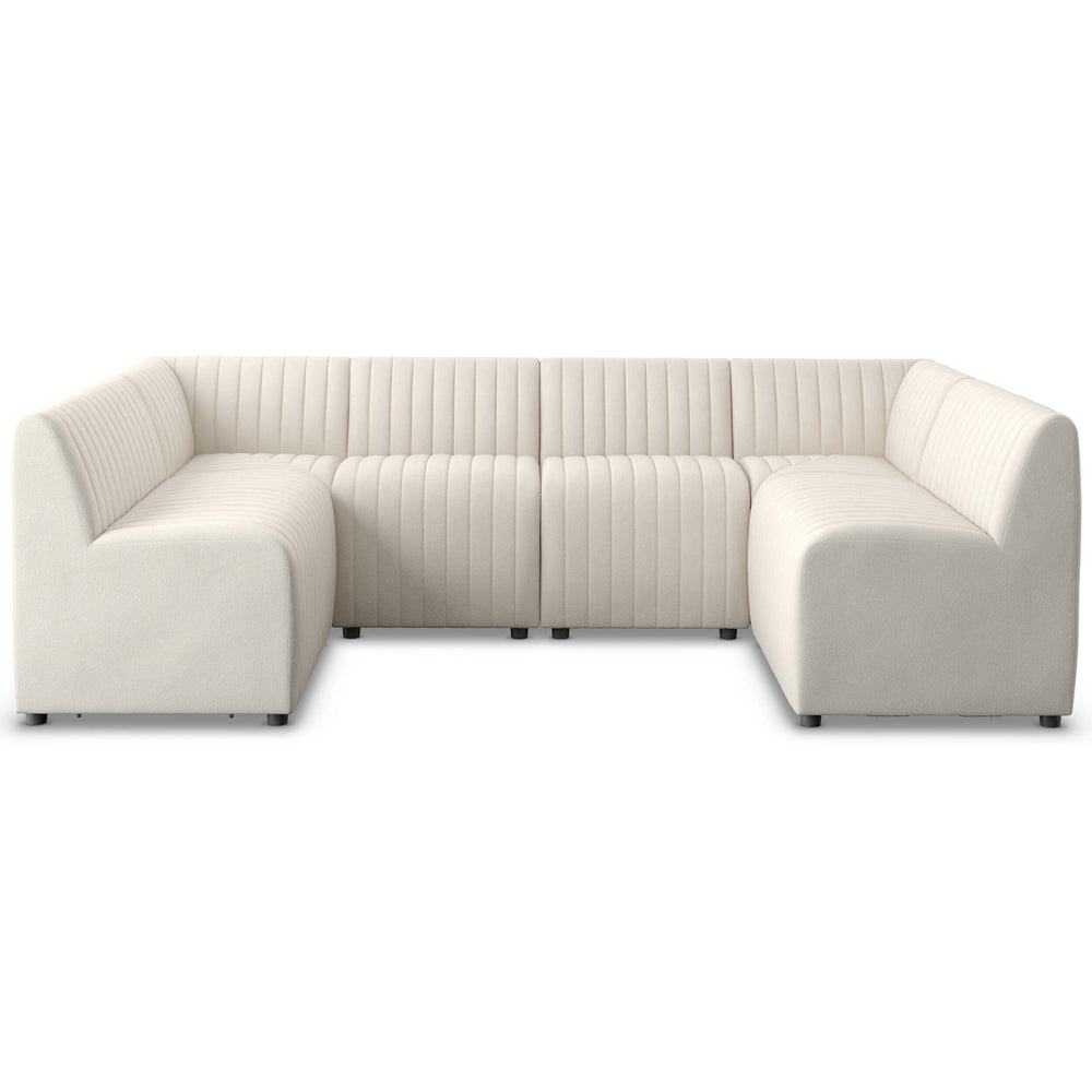 Augustine 106" Dining U-Shape Banquette, Capri Oatmeal by Four Hands