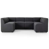Augustine 106" U-Shaped Dining Banquette, Boucle Charcoal-Furniture - Dining-High Fashion Home