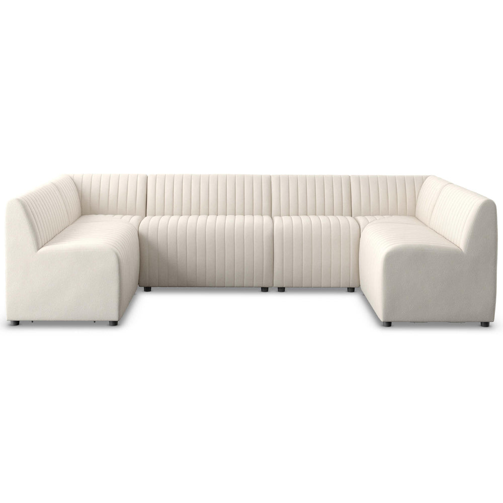 Augustine 120" Dining U-Shape Banquette, Capri Oatmeal by Four Hands