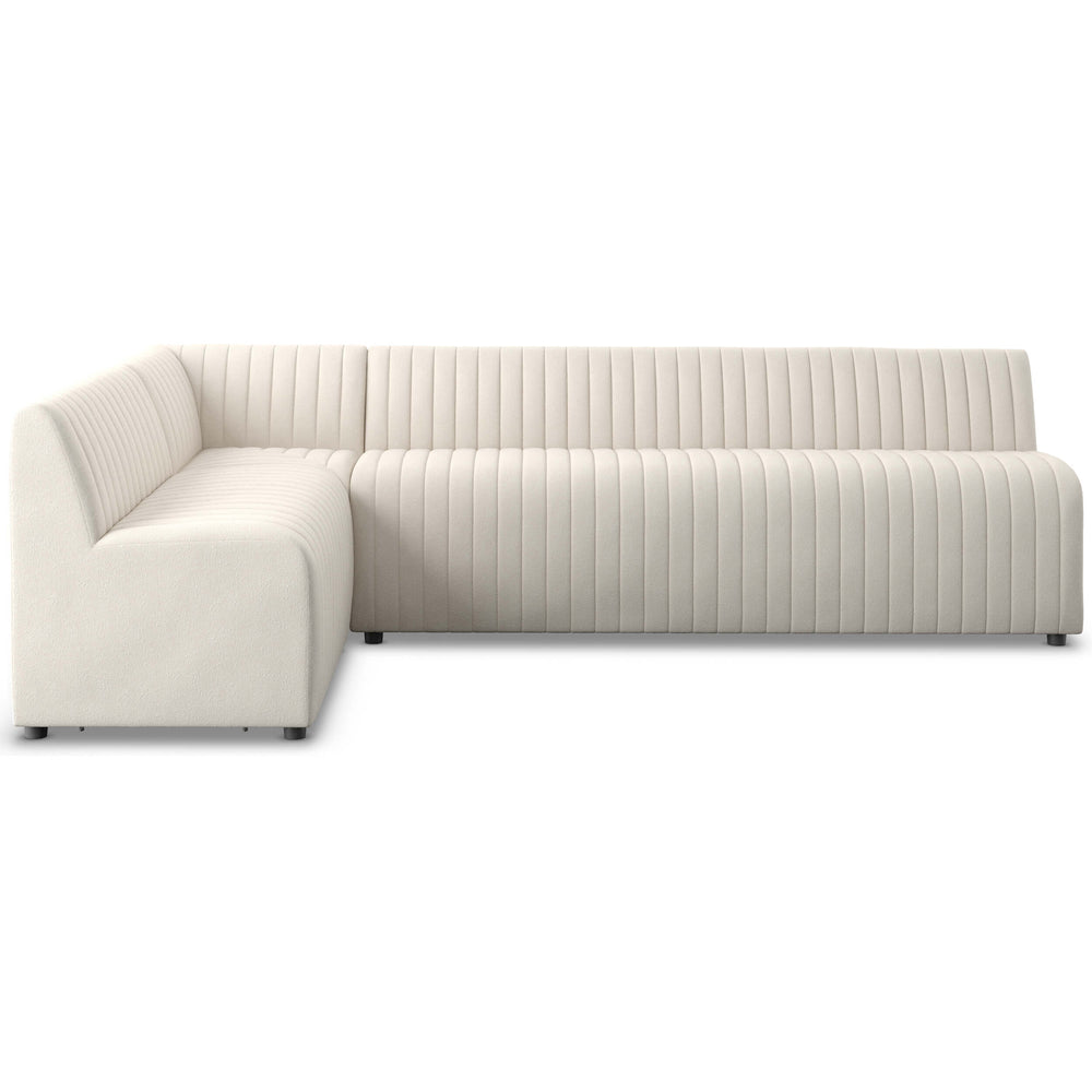 Augustine 110" Dining L-Shape Banquette, Capri Oatmeal by Four Hands